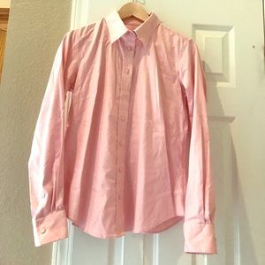 lady Hathaway Pink Stretch Button Down Shirt M